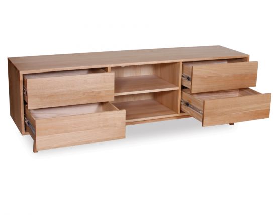 Modern Tv Cabinet Entertainment Unit Solid Oak Wood Huset