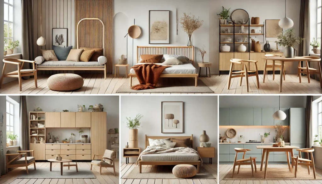 Scandinavian furniture in different interiors