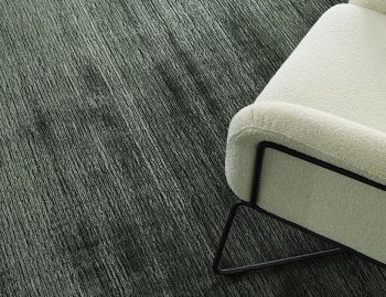 Shimmer Green Handloom Knotted Wool and Artsilk Rug  image